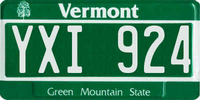 VT license plate YXI924