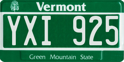 VT license plate YXI925