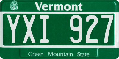 VT license plate YXI927