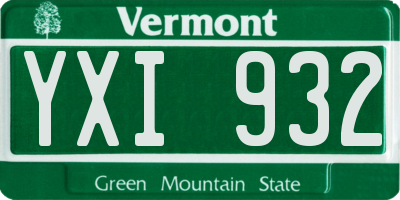 VT license plate YXI932