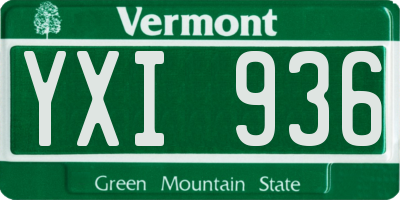 VT license plate YXI936