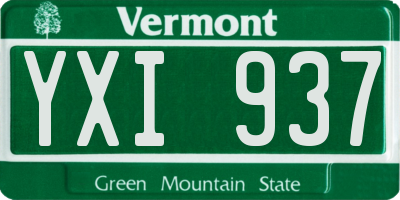 VT license plate YXI937
