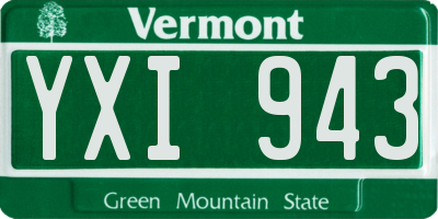 VT license plate YXI943