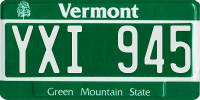 VT license plate YXI945