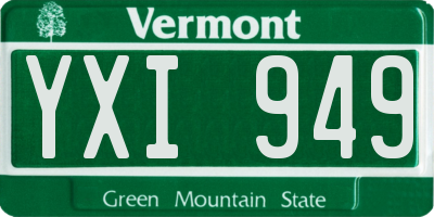 VT license plate YXI949