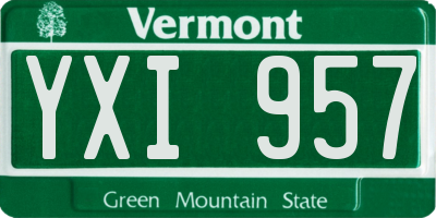 VT license plate YXI957