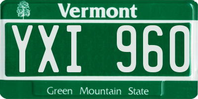 VT license plate YXI960