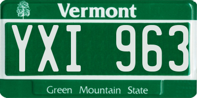 VT license plate YXI963
