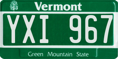 VT license plate YXI967