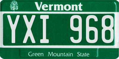 VT license plate YXI968