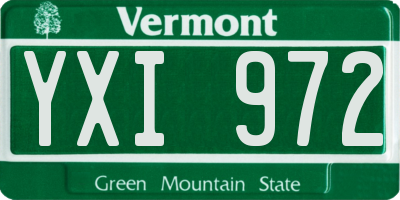 VT license plate YXI972