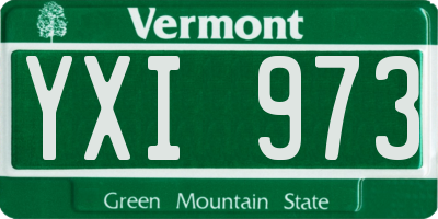 VT license plate YXI973