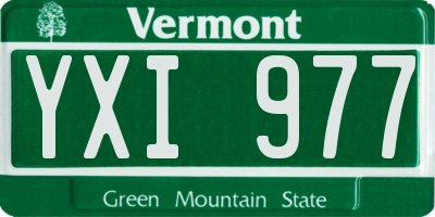 VT license plate YXI977
