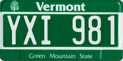 VT license plate YXI981