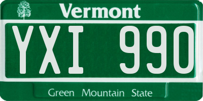 VT license plate YXI990