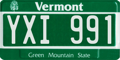 VT license plate YXI991