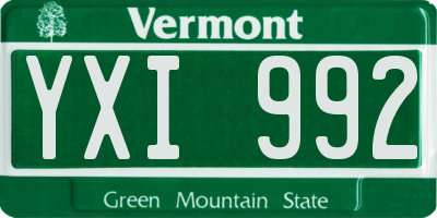 VT license plate YXI992