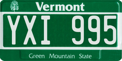VT license plate YXI995