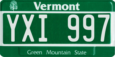 VT license plate YXI997