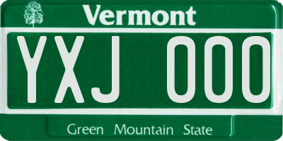 VT license plate YXJ000