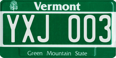 VT license plate YXJ003