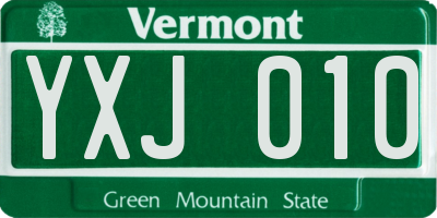 VT license plate YXJ010