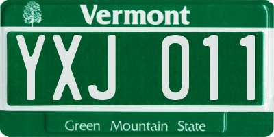 VT license plate YXJ011