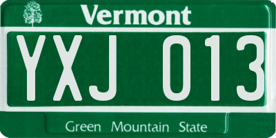 VT license plate YXJ013