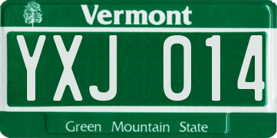 VT license plate YXJ014