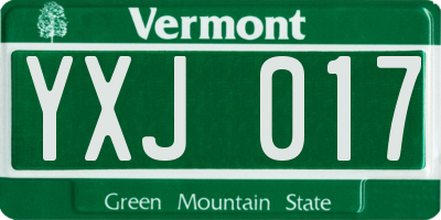 VT license plate YXJ017