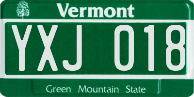 VT license plate YXJ018