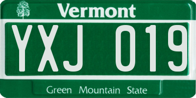 VT license plate YXJ019