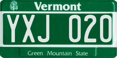 VT license plate YXJ020
