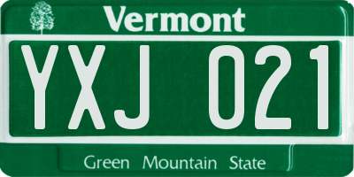 VT license plate YXJ021