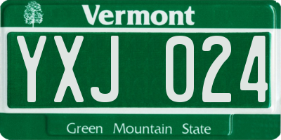VT license plate YXJ024