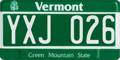 VT license plate YXJ026