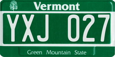 VT license plate YXJ027