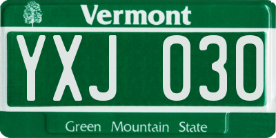 VT license plate YXJ030