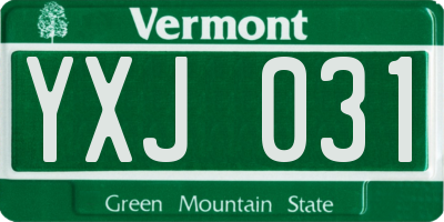 VT license plate YXJ031