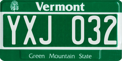 VT license plate YXJ032