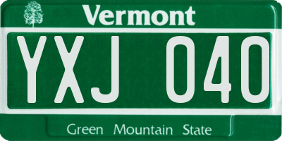 VT license plate YXJ040
