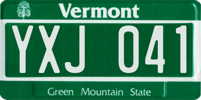 VT license plate YXJ041