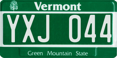 VT license plate YXJ044