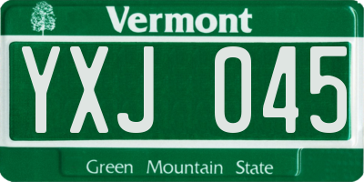 VT license plate YXJ045