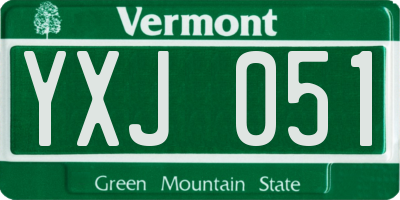 VT license plate YXJ051