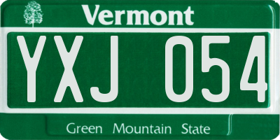 VT license plate YXJ054