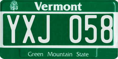 VT license plate YXJ058