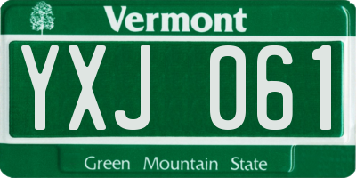 VT license plate YXJ061