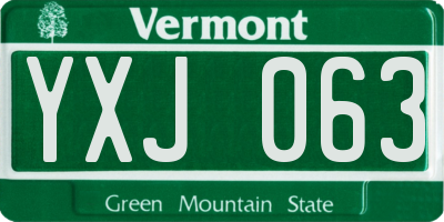 VT license plate YXJ063