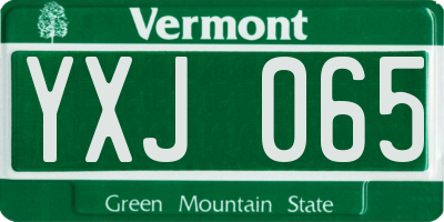 VT license plate YXJ065